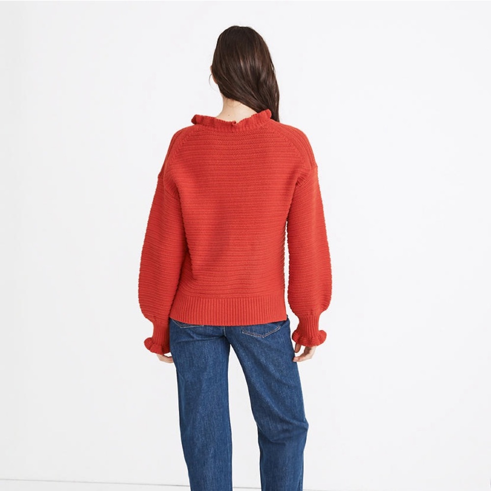 Madewell Ruffle-Neck Pullover Sweater - Picture 6 of 6